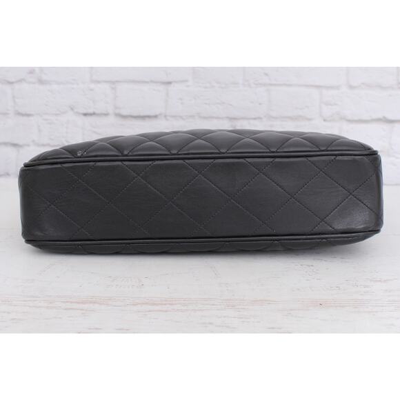 Chanel Quilted Black Lambskin Chain Tote Leather Shoulder Handbag Purse A5036 - Picture 11 of 11